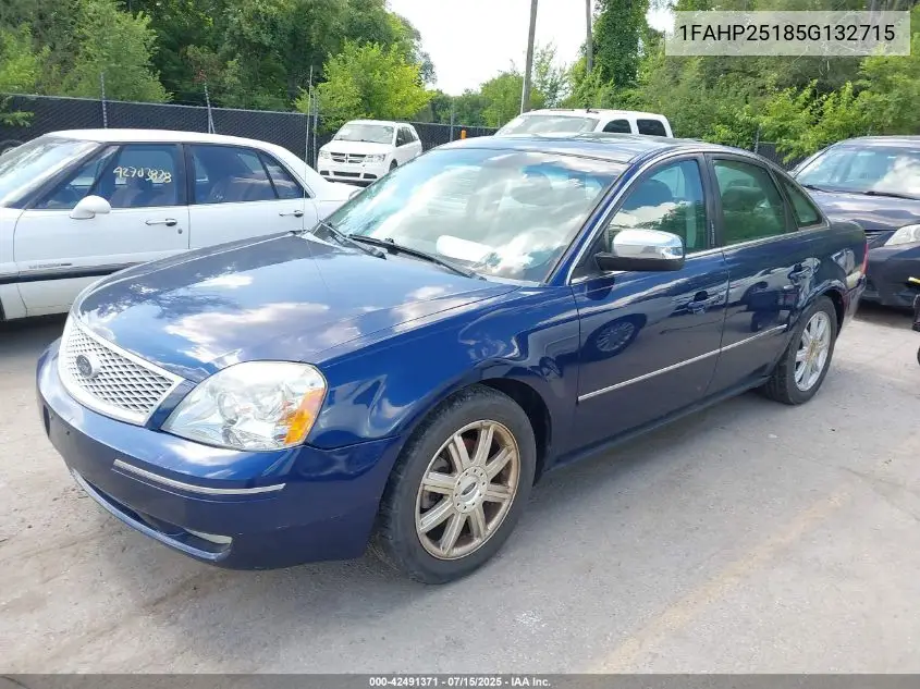 2005 Ford Five Hundred Limited VIN: 1FAHP25185G132715 Lot: 42491371