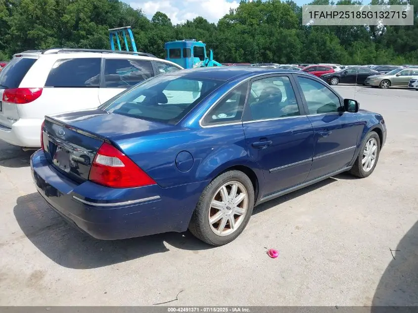 2005 Ford Five Hundred Limited VIN: 1FAHP25185G132715 Lot: 42491371