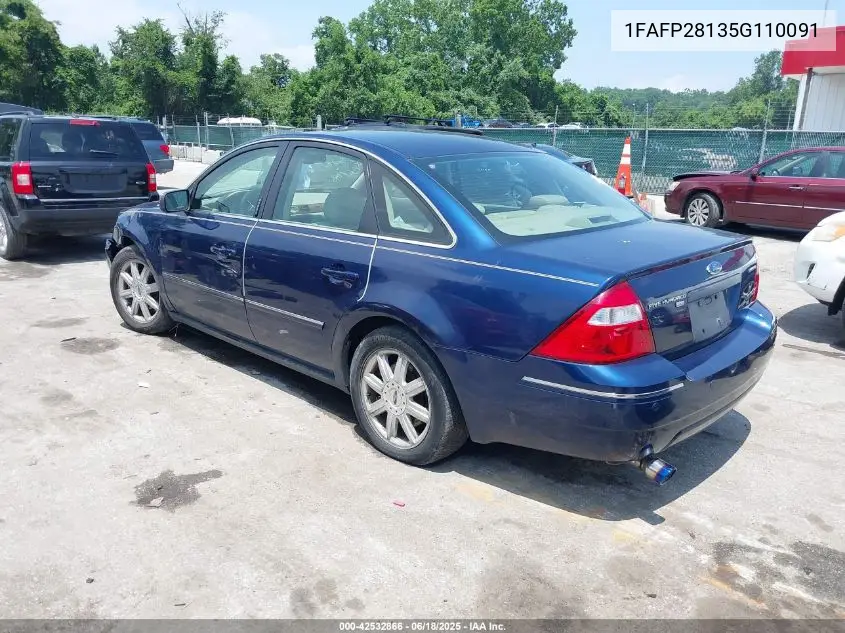 2005 Ford Five Hundred Limited VIN: 1FAFP28135G110091 Lot: 42532866