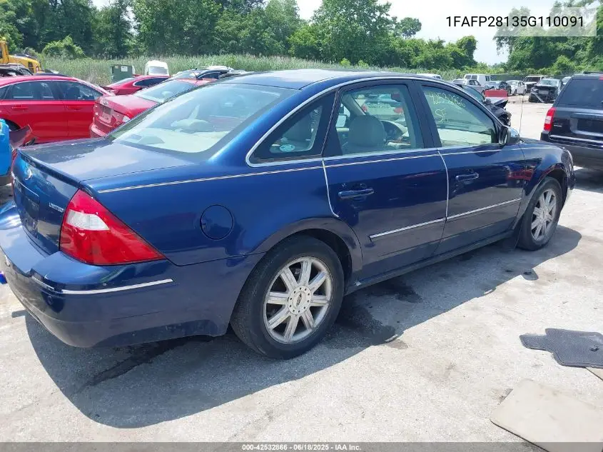 2005 Ford Five Hundred Limited VIN: 1FAFP28135G110091 Lot: 42532866