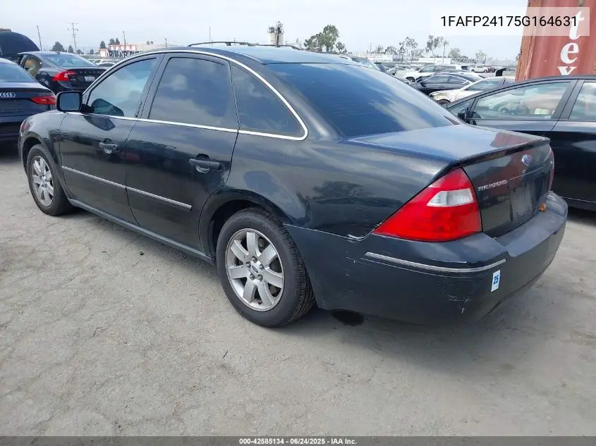 2005 Ford Five Hundred Sel VIN: 1FAFP24175G164631 Lot: 42585134