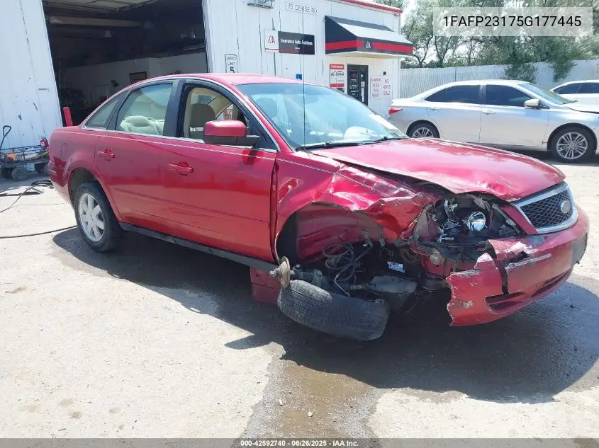 2005 Ford Five Hundred Se VIN: 1FAFP23175G177445 Lot: 42592740