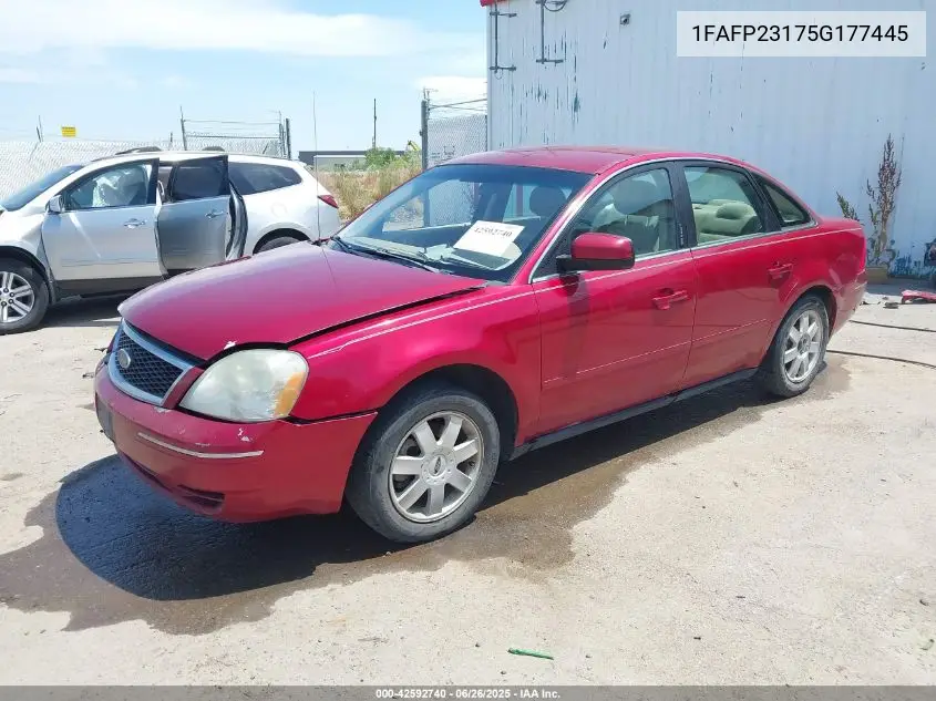 2005 Ford Five Hundred Se VIN: 1FAFP23175G177445 Lot: 42592740