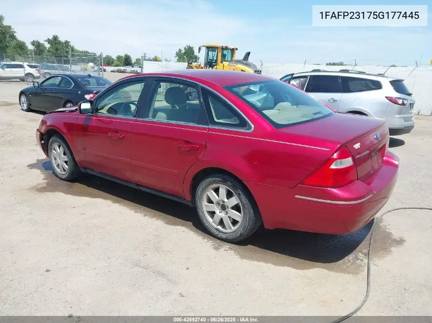 2005 Ford Five Hundred Se VIN: 1FAFP23175G177445 Lot: 42592740