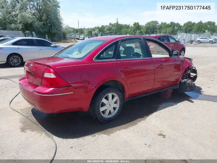 2005 Ford Five Hundred Se VIN: 1FAFP23175G177445 Lot: 42592740