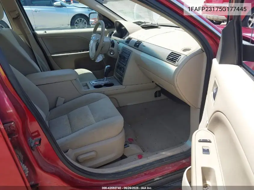 2005 Ford Five Hundred Se VIN: 1FAFP23175G177445 Lot: 42592740