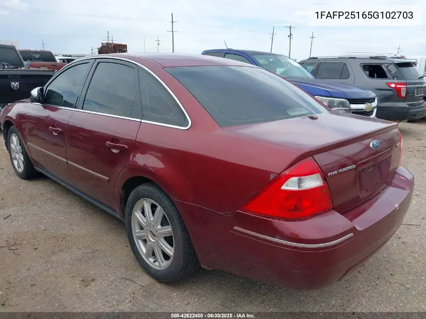 2005 Ford Five Hundred Limited VIN: 1FAFP25165G102703 Lot: 42622400