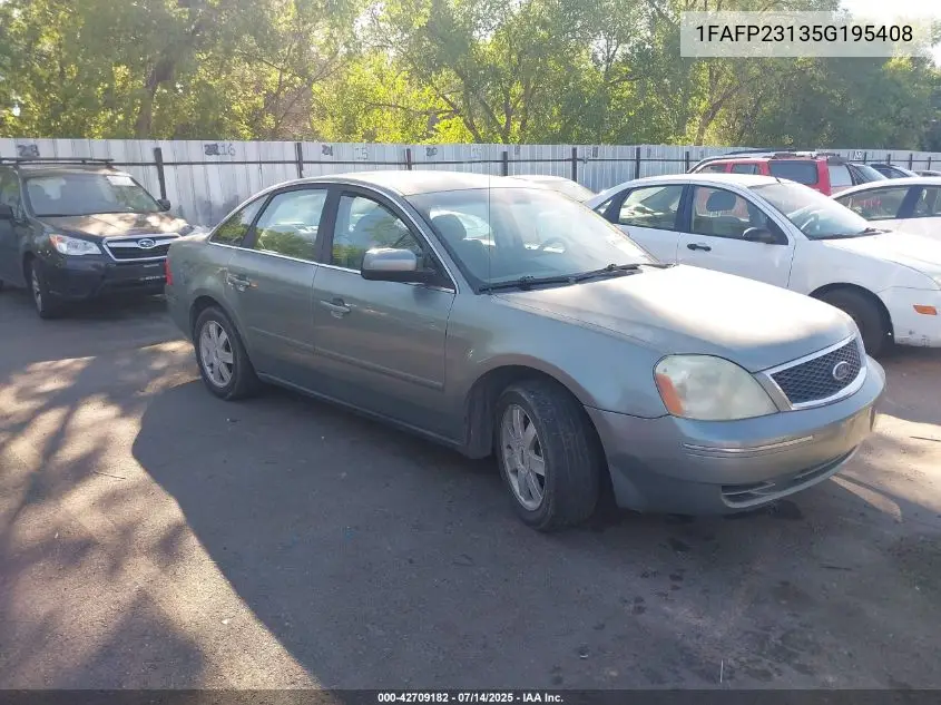 2005 Ford Five Hundred Se VIN: 1FAFP23135G195408 Lot: 42709182