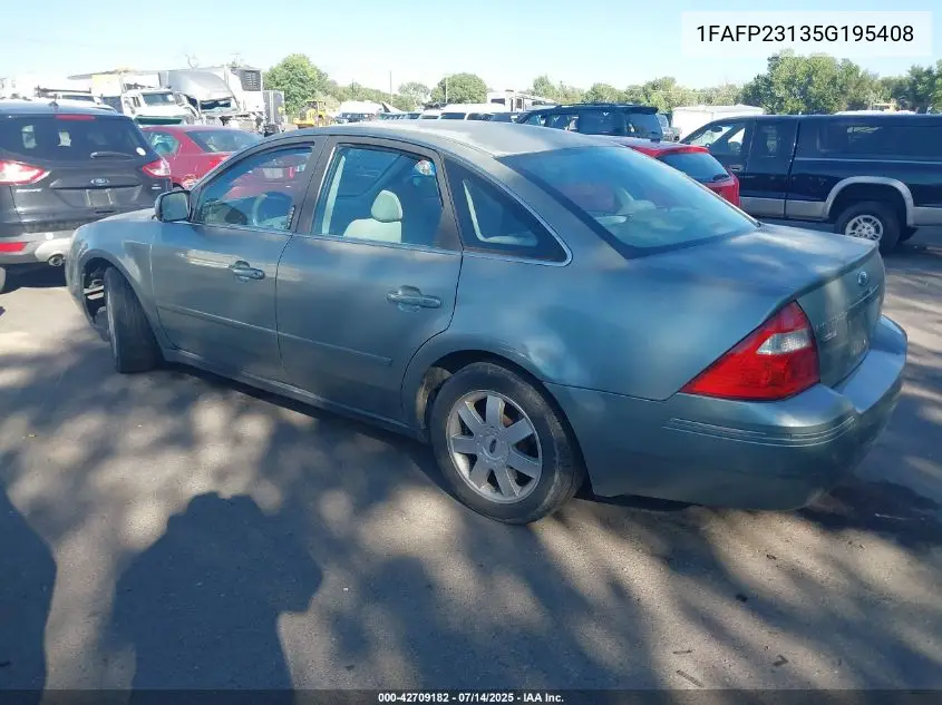 2005 Ford Five Hundred Se VIN: 1FAFP23135G195408 Lot: 42709182