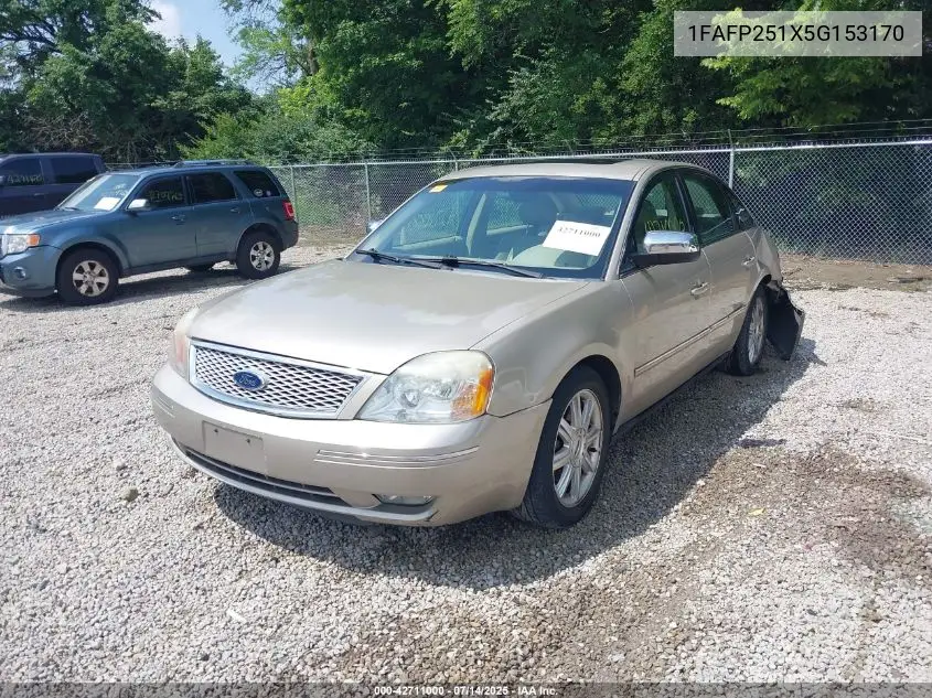 2005 Ford Five Hundred Limited VIN: 1FAFP251X5G153170 Lot: 42711000