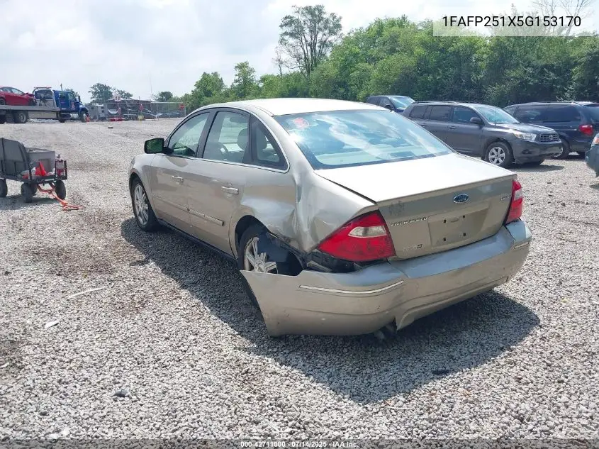 2005 Ford Five Hundred Limited VIN: 1FAFP251X5G153170 Lot: 42711000