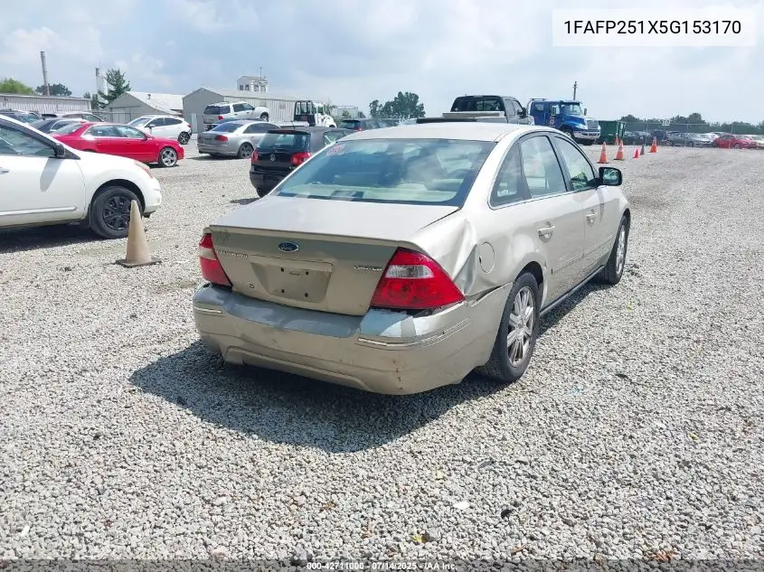 2005 Ford Five Hundred Limited VIN: 1FAFP251X5G153170 Lot: 42711000