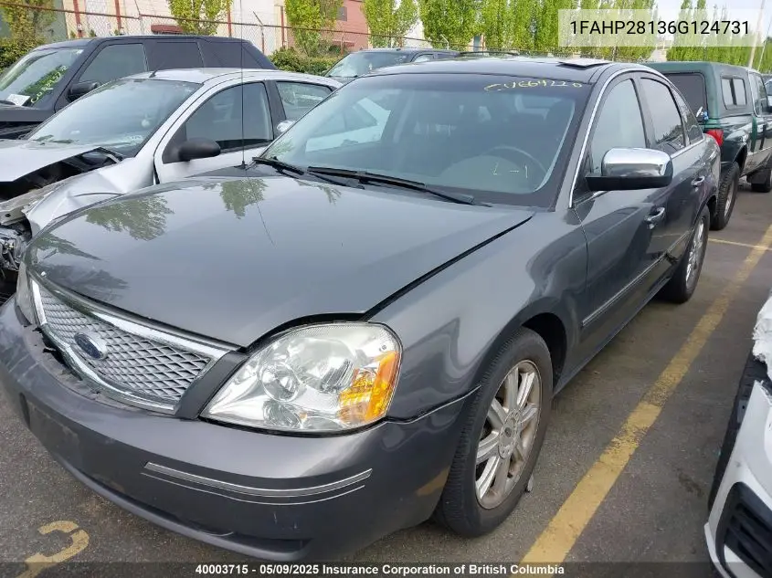 2006 Ford 500 VIN: 1FAHP28136G124731 Lot: 40003715