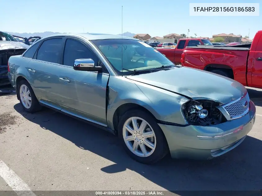 2006 Ford Five Hundred Limited VIN: 1FAHP28156G186583 Lot: 41809394