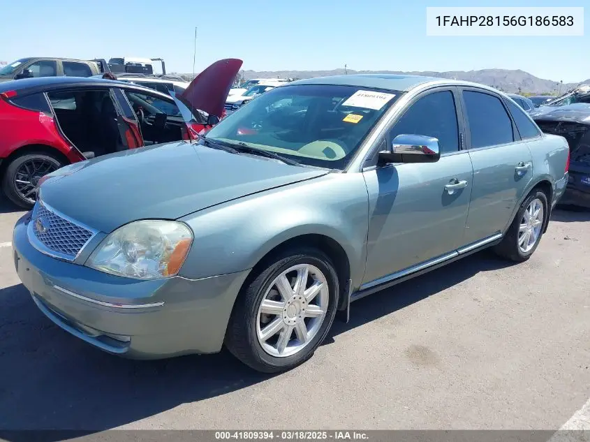 2006 Ford Five Hundred Limited VIN: 1FAHP28156G186583 Lot: 41809394