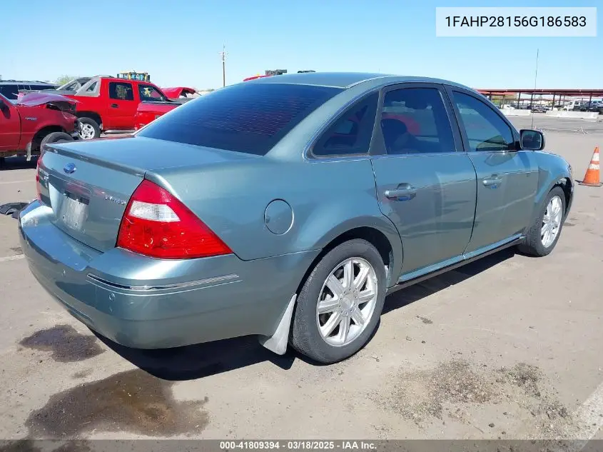 2006 Ford Five Hundred Limited VIN: 1FAHP28156G186583 Lot: 41809394