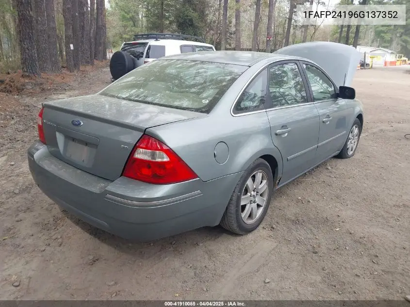 2006 Ford Five Hundred Sel VIN: 1FAFP24196G137352 Lot: 41910085