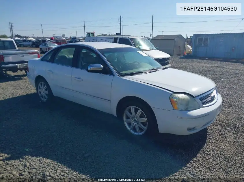 2006 Ford Five Hundred Limited VIN: 1FAFP28146G104530 Lot: 42007997