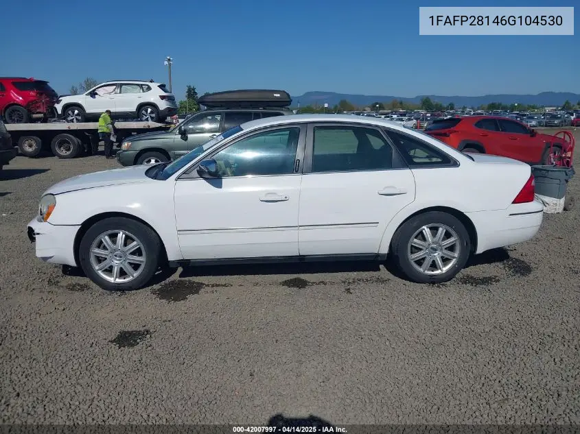 2006 Ford Five Hundred Limited VIN: 1FAFP28146G104530 Lot: 42007997