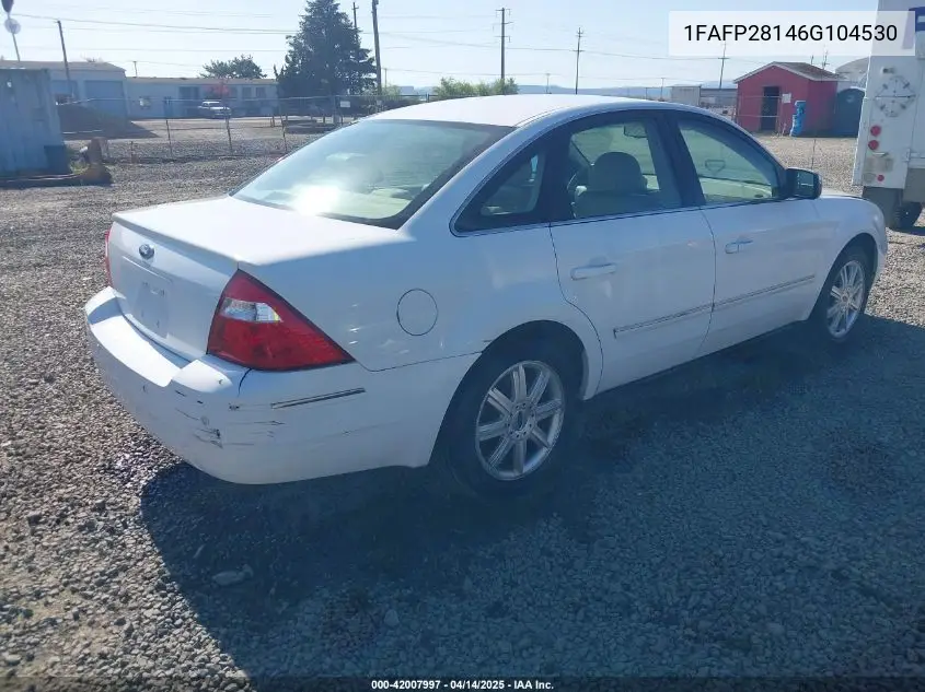 2006 Ford Five Hundred Limited VIN: 1FAFP28146G104530 Lot: 42007997