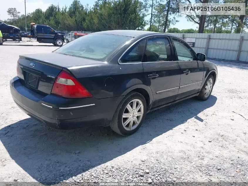 2006 Ford Five Hundred Limited VIN: 1FAFP25106G105436 Lot: 42039250