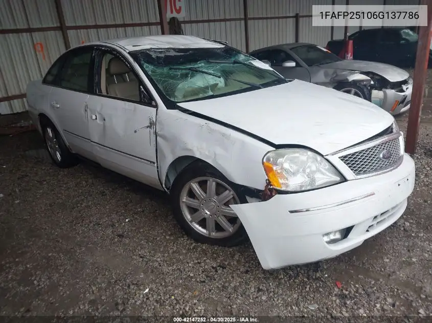 2006 Ford Five Hundred Limited VIN: 1FAFP25106G137786 Lot: 42147252
