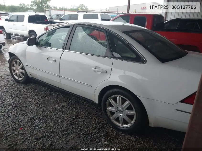 2006 Ford Five Hundred Limited VIN: 1FAFP25106G137786 Lot: 42147252