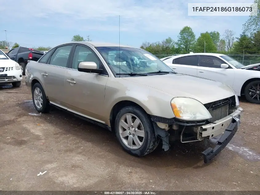 2006 Ford Five Hundred Sel VIN: 1FAFP24186G186073 Lot: 42156007