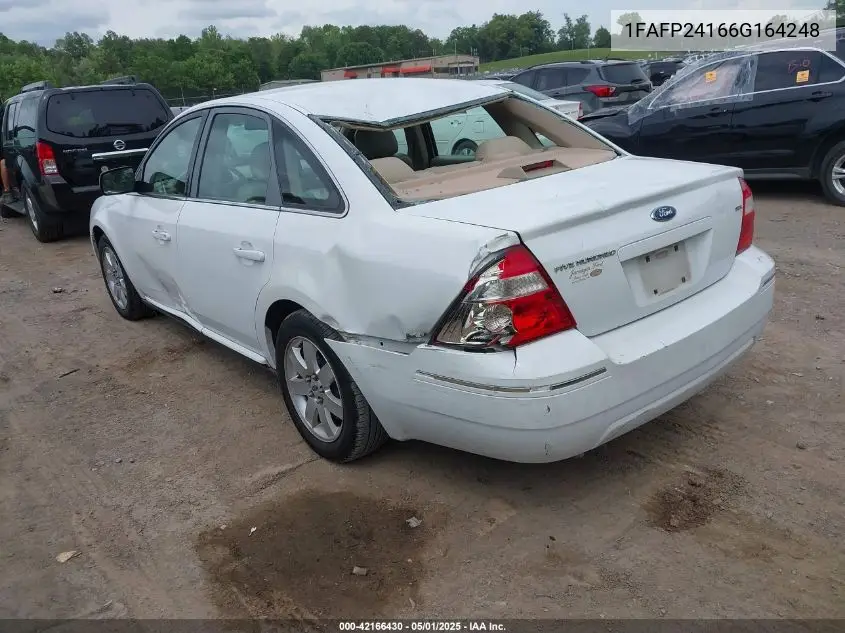 2006 Ford Five Hundred Sel VIN: 1FAFP24166G164248 Lot: 42166430
