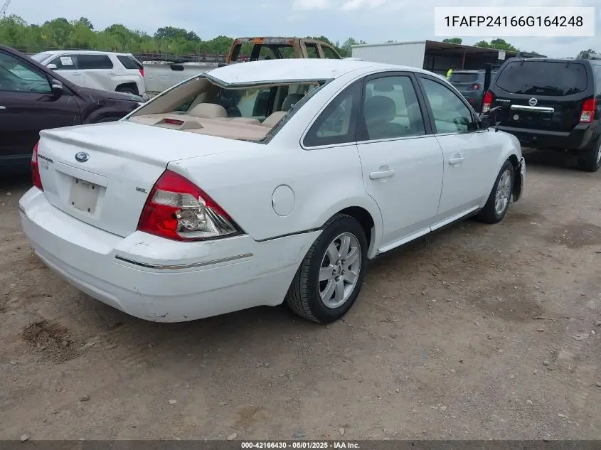 2006 Ford Five Hundred Sel VIN: 1FAFP24166G164248 Lot: 42166430