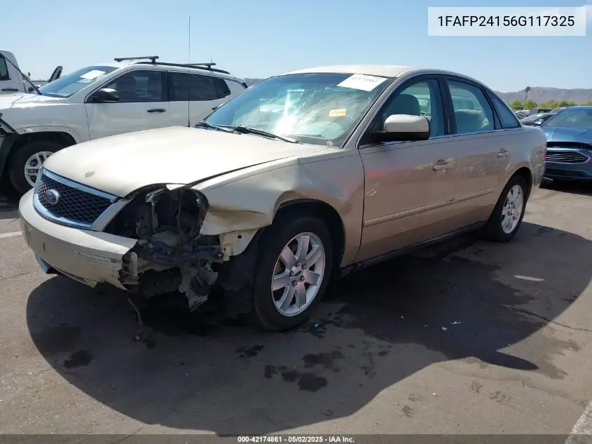 2006 Ford Five Hundred Sel VIN: 1FAFP24156G117325 Lot: 42174861