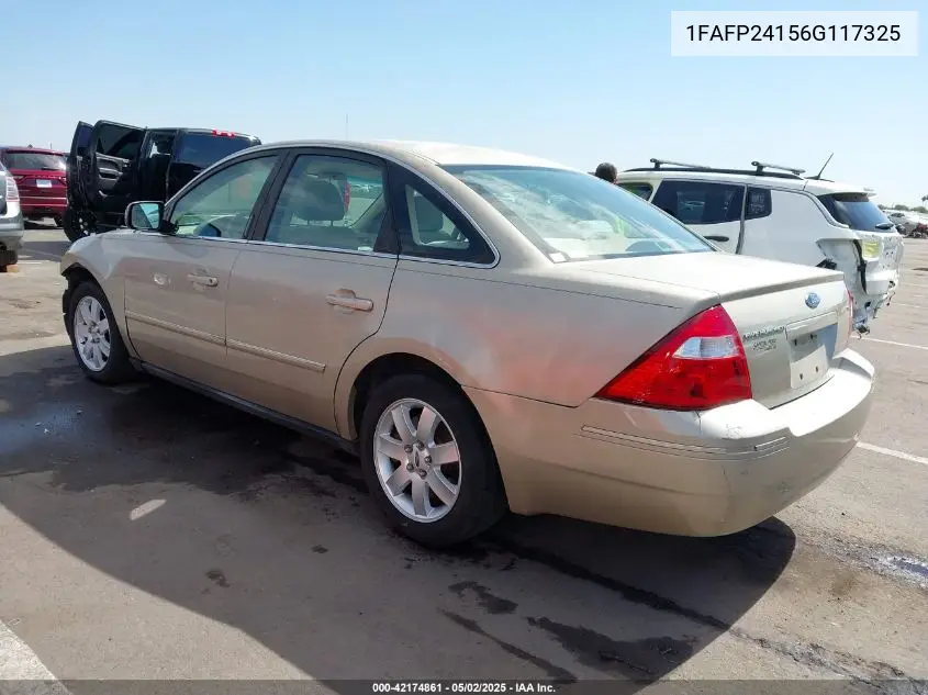 2006 Ford Five Hundred Sel VIN: 1FAFP24156G117325 Lot: 42174861