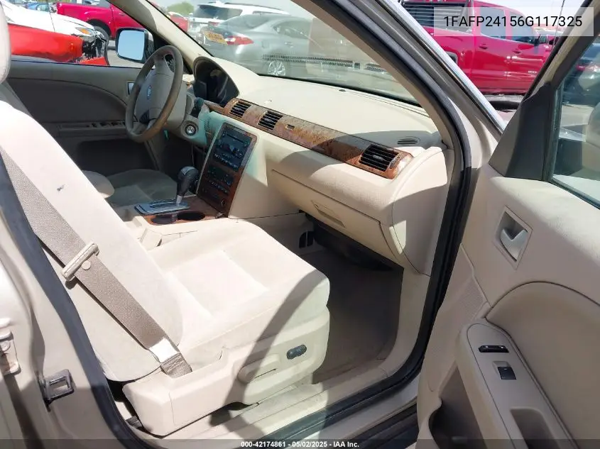 2006 Ford Five Hundred Sel VIN: 1FAFP24156G117325 Lot: 42174861