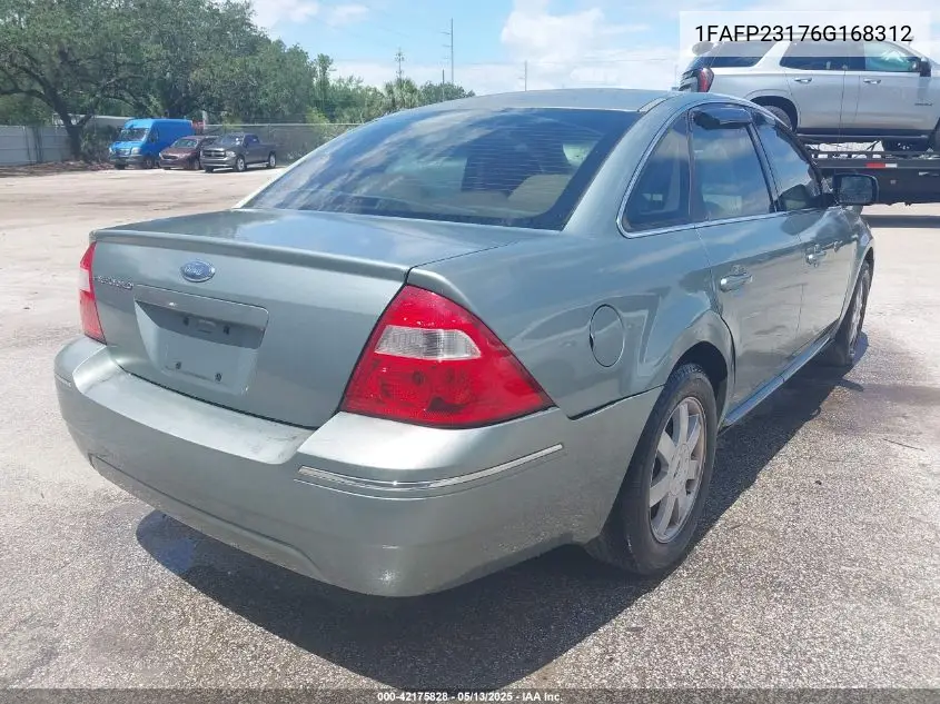 2006 Ford Five Hundred Se VIN: 1FAFP23176G168312 Lot: 42175828