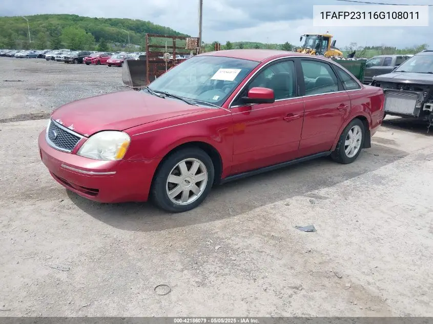 2006 Ford Five Hundred Se VIN: 1FAFP23116G108011 Lot: 42186079