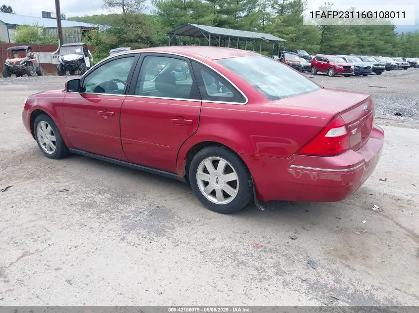 2006 Ford Five Hundred Se VIN: 1FAFP23116G108011 Lot: 42186079