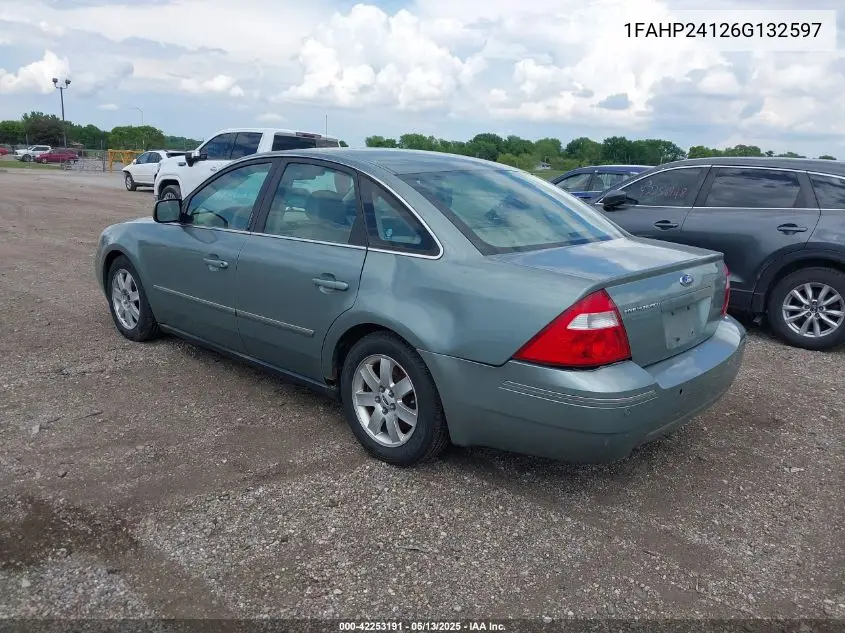2006 Ford Five Hundred Sel VIN: 1FAHP24126G132597 Lot: 42253191