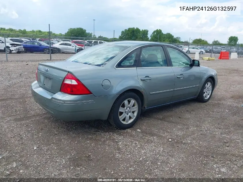 2006 Ford Five Hundred Sel VIN: 1FAHP24126G132597 Lot: 42253191