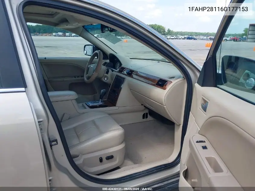 2006 Ford Five Hundred Limited VIN: 1FAHP28116G177153 Lot: 42430131