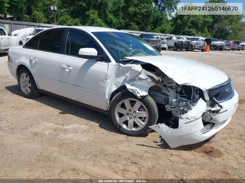 2006 Ford Five Hundred Sel VIN: 1FAFP24126G146670 Lot: 42506148