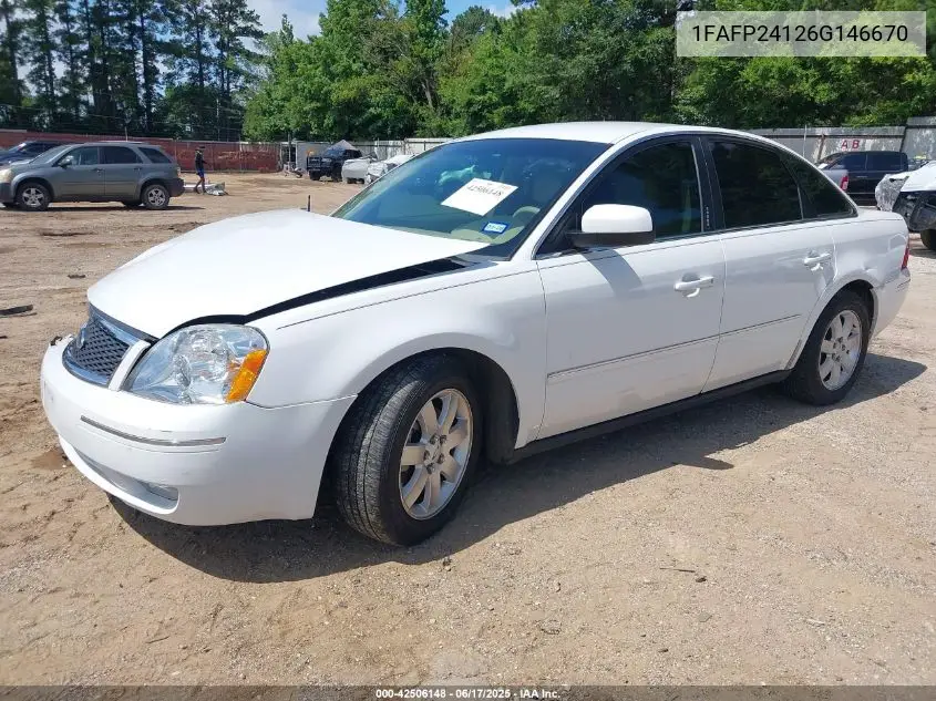 2006 Ford Five Hundred Sel VIN: 1FAFP24126G146670 Lot: 42506148