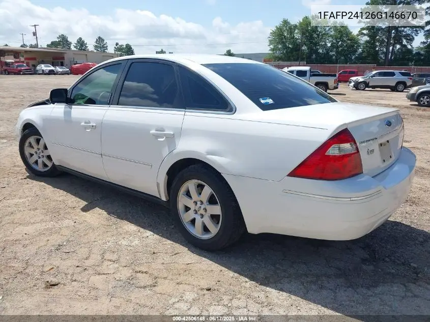 2006 Ford Five Hundred Sel VIN: 1FAFP24126G146670 Lot: 42506148