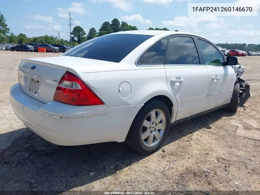 2006 Ford Five Hundred Sel VIN: 1FAFP24126G146670 Lot: 42506148