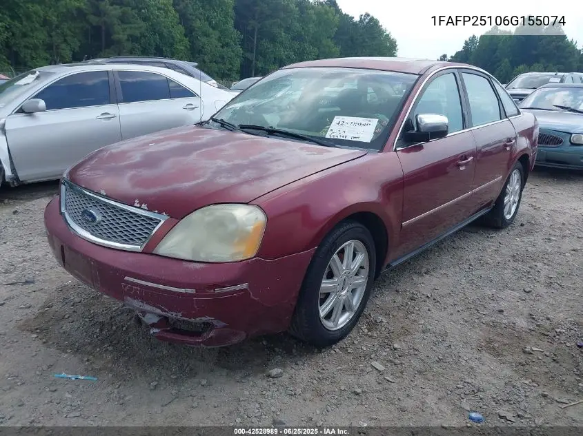 2006 Ford Five Hundred Limited VIN: 1FAFP25106G155074 Lot: 42528989