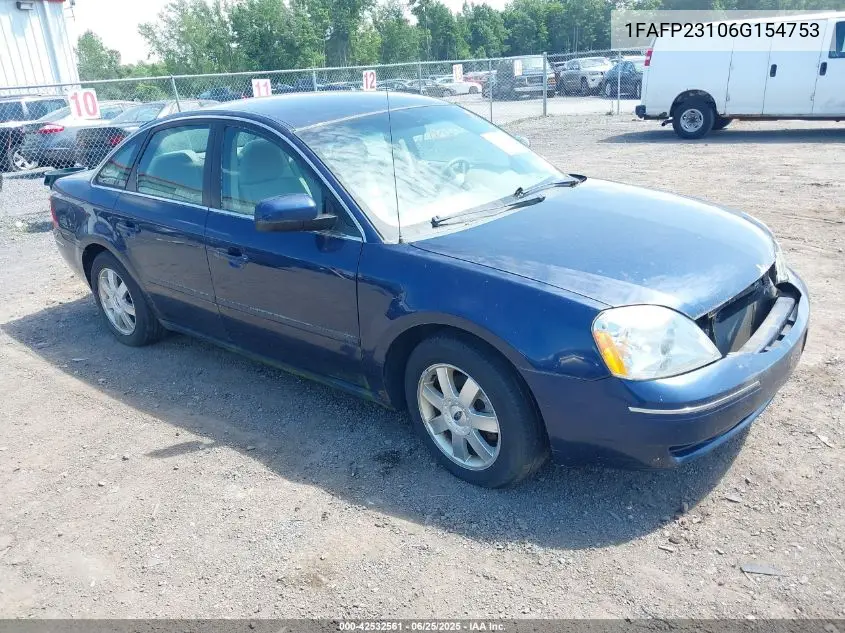 2006 Ford Five Hundred Se VIN: 1FAFP23106G154753 Lot: 42532561