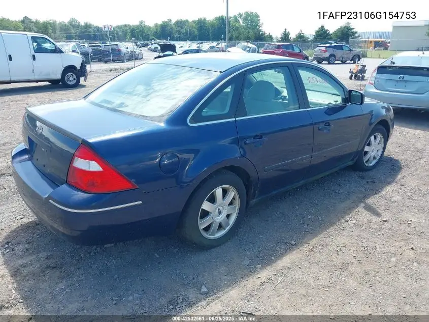 2006 Ford Five Hundred Se VIN: 1FAFP23106G154753 Lot: 42532561