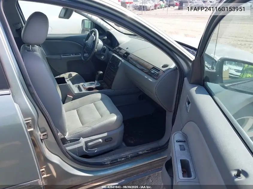 2006 Ford Five Hundred Sel VIN: 1FAFP24116G153951 Lot: 42541843