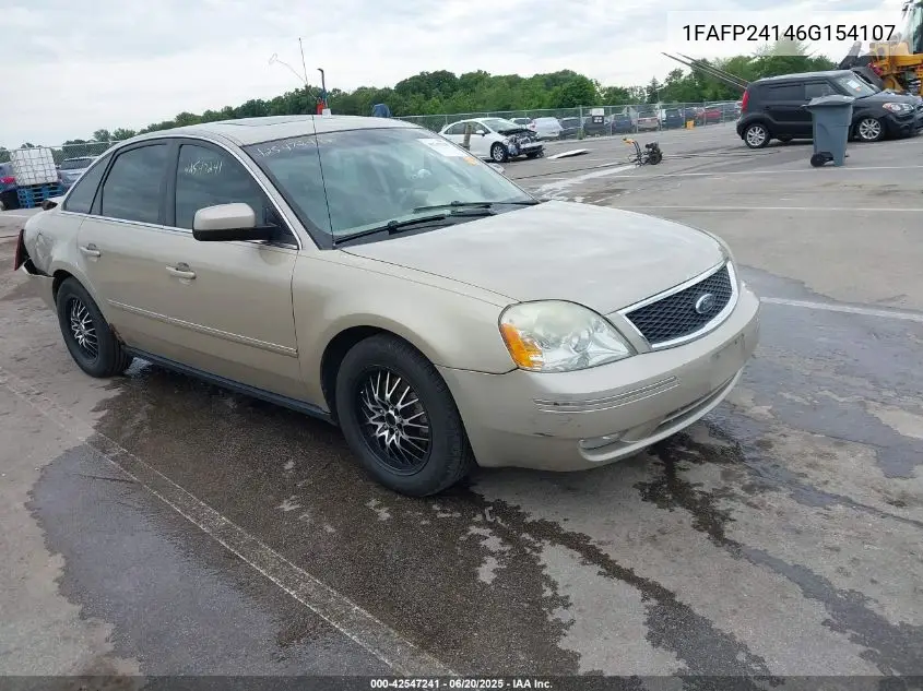2006 Ford Five Hundred Sel VIN: 1FAFP24146G154107 Lot: 42547241