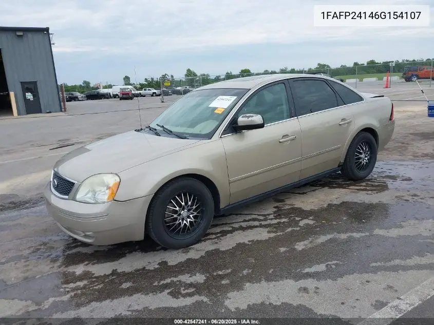 2006 Ford Five Hundred Sel VIN: 1FAFP24146G154107 Lot: 42547241