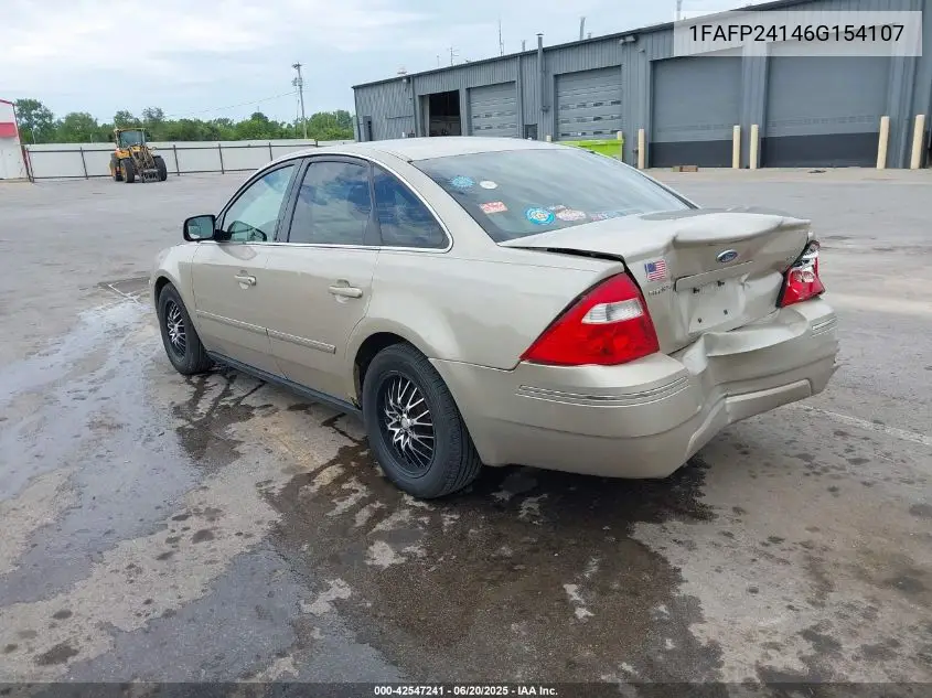 2006 Ford Five Hundred Sel VIN: 1FAFP24146G154107 Lot: 42547241
